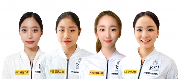 왼쪽부터 KB금융그룹 후원선수인 유영(16, 수리고), 이해인(15, 한강중), 김예림(17, 수리고), 임은수(17, 신현고) 선수